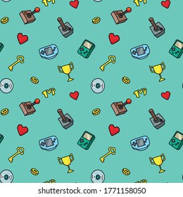 Seamless game pattern. Wrapping paper design.