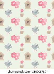 seamless garden pattern design. vector illustration