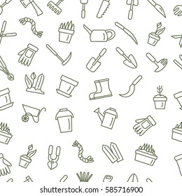 Seamless garden pattern. Vector illustration.