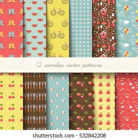 Seamless garden vector pattern