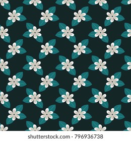 Seamless gardenia decorative plants pattern