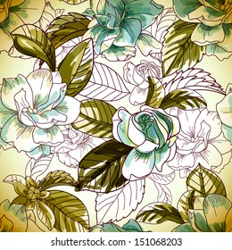 Seamless Gardenia Pattern