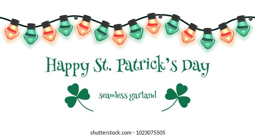Seamless garland for St Patrick's Day. Vector illustration.