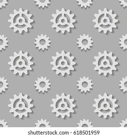 Seamless gear pattern. Vector illustration.