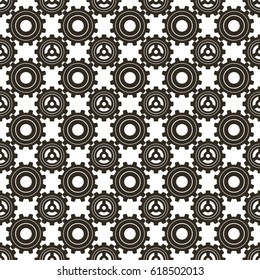 Seamless gear pattern. Vector illustration.