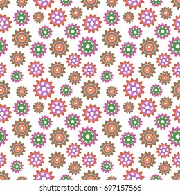 Seamless gear pattern. Vector illustration.