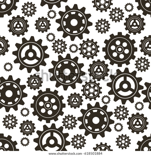 Seamless Gear Pattern Vector Illustration Stock Vector (Royalty Free