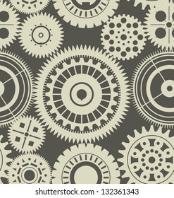 Seamless gears background retro color