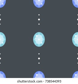 Seamless gemstones pattern, vector illustration.
