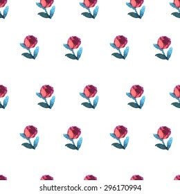 Seamless gentle floral pattern in the style of watercolor flowers. Handmade illustration for greeting cards, wallpaper, stationery, fabric.