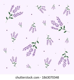 Seamless gentle lavender vector image background on light colored background.