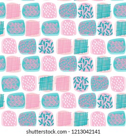 Seamless gentle pattern with decorative squares. Background for textiles, fabrics, clothing, socks. bed linen and other