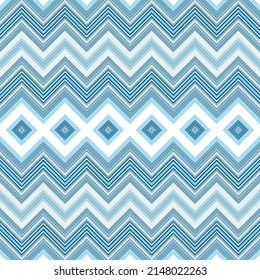 Seamless gentle pattern with diagonal blue zigzag stripes, vector EPS 10