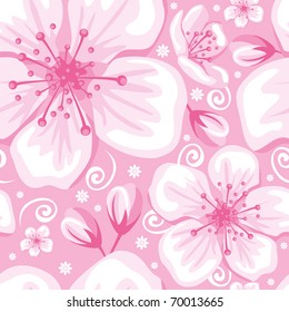 Seamless gentle spring flower background