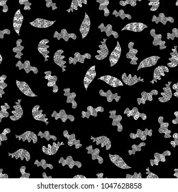 Seamless Gentle, spring on black, gray and white colors. Vector - stock. Modern stylish texture.