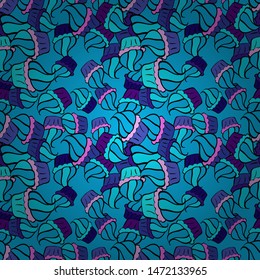 Seamless Gentle, spring on black, violet and blue colors. Modern stylish texture. Vector - stock.