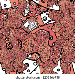 Seamless Gentle, spring on orange, black and pink colors. Modern stylish texture. Vector - stock.