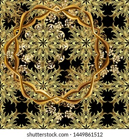 Seamless Gentle, spring on yellow, black and neutral colors. Modern stylish texture. Vector - stock.