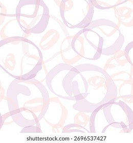 Seamless gentle white abstract texture. Pattern with bubble cirlce shape lines. Stylish gentle hand drawing white texture for surface design and backgrounds
