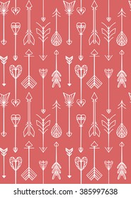 Seamless gently texture with Boho arrows. Vector background for websites, invitations, scrapbooking and your design