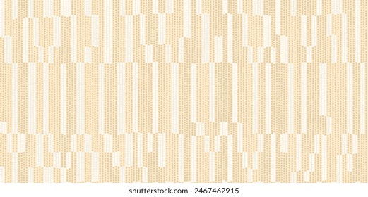 Seamless geo abstract in yellow and white. Vector dotted stripe repeat. Ethnic contemporary style patten for wallpaper, backgrounds, homeware, stationery, textiles, upholstery, rug. Woven texture.