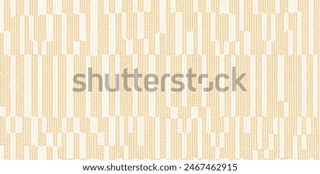Seamless geo abstract in yellow and white. Vector dotted stripe repeat. Ethnic contemporary style patten for wallpaper, backgrounds, homeware, stationery, textiles, upholstery, rug. Woven texture.