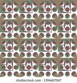 Seamless geo tile vector. Mosaic morrocan,  Arab kitchen, Mexican texture.  Natural colors Italian majolica tile. Retro floral ornament. Ethnic repeat design.   Geometric boho design.