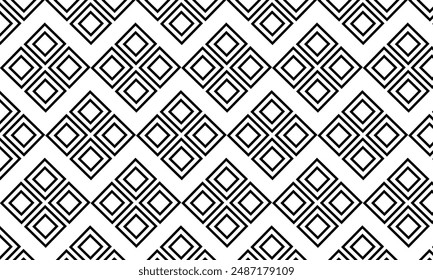 seamless geomatric shapes pattern with white background. outlined squre pattern.