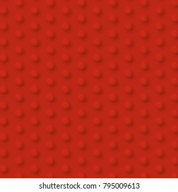 Seamless Geometric 3D Red Dots Shapes Red Background Vector Pattern