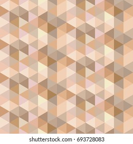 Seamless geometric abstract background. Gold, brown, gray triangles. Texture. Vector pattern.
