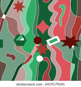 Seamless geometric abstract bright pattern. Vector graphics.