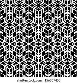 Seamless geometric abstract pattern. Black and white style pattern. 
