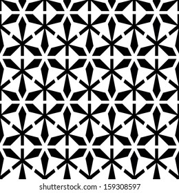 Seamless geometric abstract pattern. Black and white style pattern. 