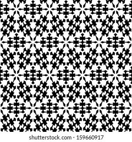Seamless geometric abstract pattern. Black and white style pattern.