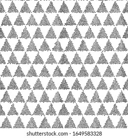 Seamless geometric abstract pattern. Black and white triangles. Vector image.