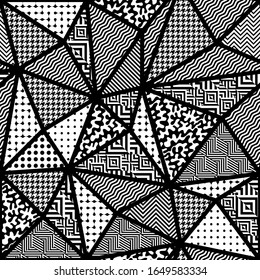 Seamless geometric abstract pattern. Black and white triangles. Vector image. - Powered by Shutterstock - Get 15% off with code: PIKWIZARD15