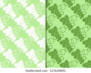 Seamless geometric abstract pattern with circles, squere and rings