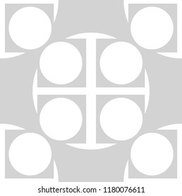 Seamless geometric abstract pattern with circles and rings