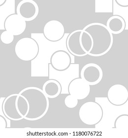 Seamless geometric abstract pattern with circles, squere and rings