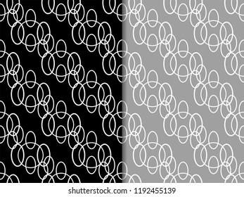 Seamless geometric abstract pattern with circles and rings