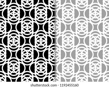 Seamless geometric abstract pattern with circles and rings