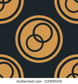 Seamless geometric abstract pattern with circles and rings