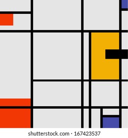 Seamless geometric abstract pattern de stijl art