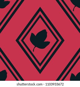 seamless geometric abstract pattern with floral motive rhombus and leave