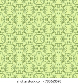 seamless geometric abstract pattern with floral motive