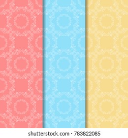 seamless geometric abstract pattern with floral motive