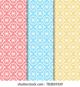 seamless geometric abstract pattern with floral motive