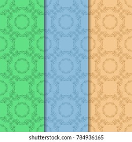 seamless geometric abstract pattern with floral motive