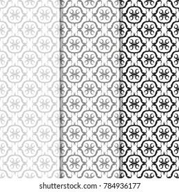 seamless geometric abstract pattern with floral motive