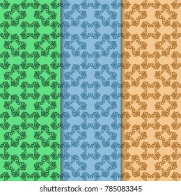 seamless geometric abstract pattern with floral motive